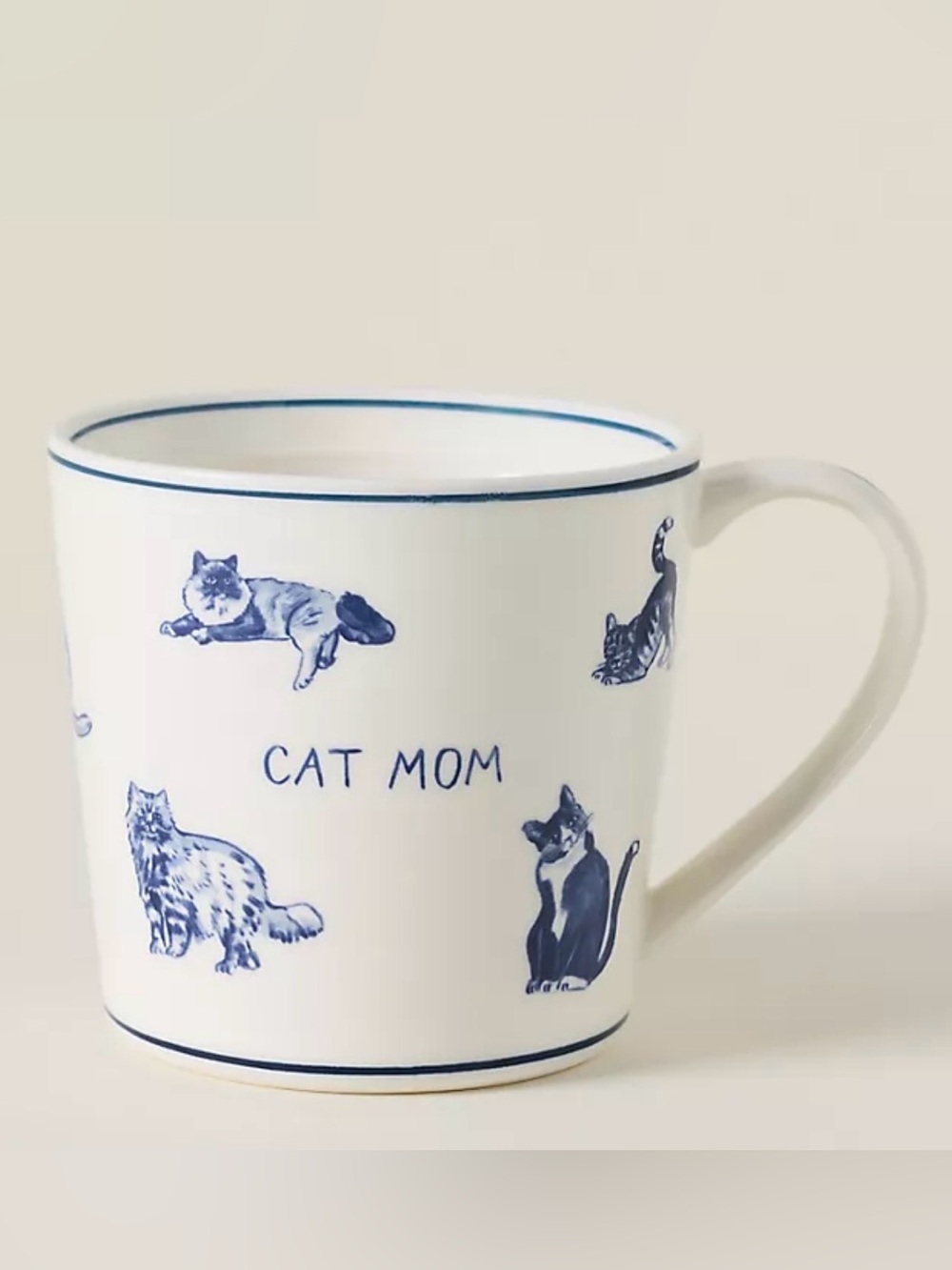 Anthropologie Molly Hatch Stoneware Cat Mom Coffee Tea Mug Cup Gifts New